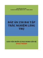 DAP AN 250 BAI TAP TRAC NGHIEM  LANG TRỤ 