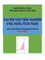 264 BAI TAP TRẮC NGHIỆM UNG DUNG TÍCH PHÂN 