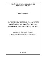Dạy học bài tập toán học của dạng toán chuyển động đều ở trường tiểu học theo hướng tiếp cận năng lực học sinh 