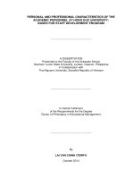 Personal and professional characteristics of the academic personnel at hong duc university bases for staff development program 