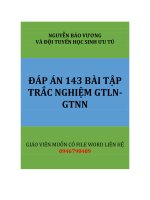 ĐÁP án 143 BAI TAP TRAC NGHIEM  GTLN GTNN 