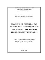 Xây dựng hệ thống bài tập trắc nghiệm khách quan cho nội dung dạy học phân số trong chương trình toán 4 