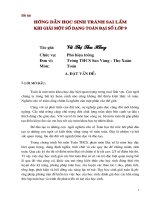 skkn hướng dẫn học sinh tránh sai lầm khi giải một số dạng toán đại số lớp 9 