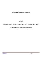 sáng kiến kinh nghiệm một số BIỆN PHÁP NÂNG CAO CHẤT LƯỢNG dạy học 