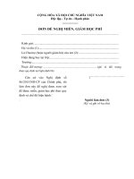 Mau don de nghi mien giam hoc phi 