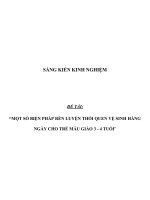 sáng kiến kinh nghiệm một số BIỆN PHÁP rèn LUYỆN THÓI QUEN vệ SINH HÀNG NGÀY CHO TRẺ mẫu GIÁO 3   4 TUỔI 