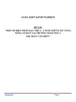 sáng kiến kinh nghiệm một số BIỆN PHÁP dạy TRẺ 4   5 TUỔI NHỮNG kỹ NĂNG SỐNG cơ bản tại TRƯỜNG mầm NON a 