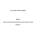 SÁNG KIẾN KINH NGHIỆM một số GIẢI PHÁP GIÚP học SINH lớp 5 học tốt môn THỂ dục 