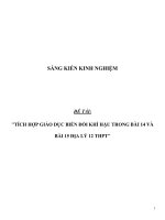SÁNG KIẾN KINH NGHIỆM SKKN TÍCH hợp GIÁO dục BIẾN đổi KHÍ hậu TRONG bài 14 và bài 15 địa lý 12 THPT 