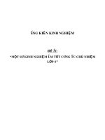 SÁNG KIẾN KINH NGHIỆM  một số kinh nghiệm làm tốt công tác chủ nhiệm  lớp 4 