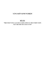 SÁNG KIẾN KINH NGHIỆM SKKN  BIỆN PHÁP NÂNG CAO CHẤT LƯỢNG LĨNH vực PHÁT TRIỂN NGÔN NGỮ CHO TRẺ mẫu GIÁO 5 TUỔI 