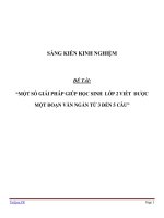 sáng kiến kinh nghiệm một số GIẢI PHÁP GIÚP học SINH  lớp 2 VIẾT  được một đoạn văn NGẮN từ 3 đến 5 câu 
