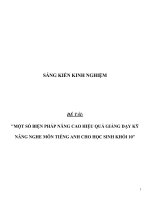sáng kiến kinh nghiệm một số BIỆN PHÁP NÂNG CAO HIỆU QUẢ GIẢNG dạy kỹ NĂNG NGHE môn TIẾNG ANH CHO học SINH KHỐI 10 