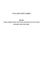 SÁNG KIẾN KINH NGHIỆM một số BIỆN PHÁP GIÚP GIÁO VIÊN rèn kĩ NĂNG SỐNG 