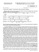 Đề thi đáp án thi thử THPT quốc gia môn tiếng anh 