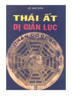 THÁI ất DỊ GIẢN LỤC THẦN CƠ DỊ SỐ