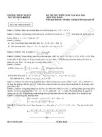 De dap an thi thu thptqg mon toan NBK.