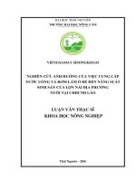 Nghiên cứu ảnh hưởng của việc cung cấp nước uống và rơm làm ổ đẻ đến năng suất sinh sản của lợn nái địa phương nuôi tại CHDCND lào 