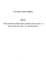 SÁNG KIẾN KINH NGHIỆM SKKN một số PHƯƠNG PHÁP CHỨNG MINH bất ĐẲNG THỨC và tìm GIÁ TRỊ lớn NHẤT   GIÁ TRỊ NHỎ NHẤT 