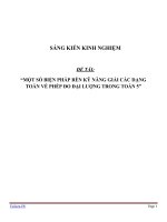 SÁNG KIẾN KINH NGHIỆM SKKN  một số BIỆN PHÁP rèn kỹ NĂNG GIẢI các DẠNG TOÁN về PHÉP đo đại LƯỢNG TRONG TOÁN 5 