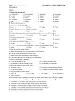 ĐỀ ôn tập HK1 TIẾNG ANH 4