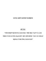 sáng kiến kinh nghiệm TÍCH hợp nội DUNG GIÁO dục TRẺ học tập và làm THEO tấm GƯƠNG đạo đức hồ CHÍ MINH  vào các HOẠT ĐỘNG ở TRƯỜNG mầm NON 