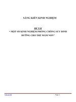 SÁNG KIẾN KINH NGHIỆM SKKN  một số KINH NGHIỆM PHÒNG CHỐNG SUY DINH DƯỠNG CHO TRẺ mầm NON 