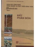 KHCN nông nghiệp và PTNT 20 năm đổi mới tập 3 đất phân bón (NXB chính trị 2005)   bùi bá bổng, 416 trang