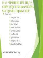 PP PHÂN TÍCH TÌNH HÌNH TIÊU THỤ VÀ CHIẾN LƯỢC KINH DOANH HÀNG NÔNG SẢN SIÊU THỊ BIGC