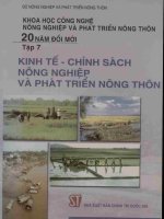 KHCN nông nghiệp và PTNT 20 năm đổi mới tập 7 kinh tế chính sách (NXB chính trị 2005)   bùi bá bổng, 142 trang