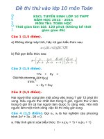 Tuyển tập 5 bài thi thử vào lớp 10 môn Toán có đáp án