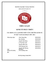 TIỂU LUẬN KINH tế PHÁT TRIỂN tác ĐỘNG của lạm PHÁT đến TĂNG TRƯỞNG KINH tế ở VIỆT NAM GIAI đoạn 1987  2011 