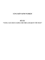 sáng kiến kinh nghiệm  NÂNG CAO CHẤT LƯỢNG CHO TRẺ LÀM QUEN với TOÁN 