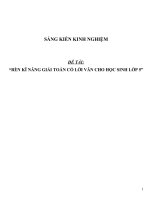sáng kiến kinh nghiệm rèn kĩ NĂNG GIẢI TOÁN có lời văn CHO học SINH lớp 5 
