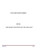 SÁNG KIẾN KINH NGHIÊM  một số BIỆN PHÁP HƯỚNG dẫn TRẺ NGHE NHẠC 