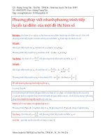 Phương pháp viết nhanh phương trình tiếp tuyến tại một điểm của đồ thị hàm số   Hoàng Trọng Tấn