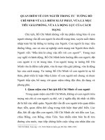QUAN điểm CON NGƯỜI TRONG tư TƯỞNG hồ CHÍ MINH vừa là XUẤT PHÁT điểm, vừa là mục TIÊU GIẢI PHÓNG vừa là ĐỘNG lực của CÁCH MẠNG VIỆT NAM