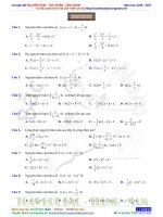 450 câu trắc nghiệm chương 3 giải tích 2 (phần 1 100 câu nguyên hàm) 