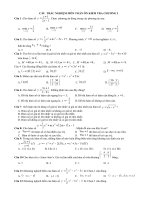 Câu hỏi trắc nghiệm ôn tập giải tích 12 chương 1 