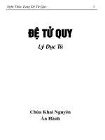 nghi thức tụng ĐỆ TỬ QUY 2016