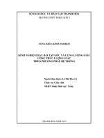 SKKN sáng kiến kinh ngiệm kinh nghiệm dạy bài tập góc và cung lượng giác  công thức lượng giác theophương pháp hệ thống 