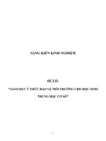 SKKN giáo dục ý thức bảo vệ môi trường cho học sinh trường THCS vĩnh lộc 