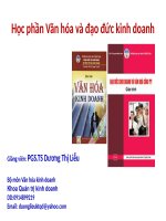 Slide bài giảng môn văn hoá và đạo đức kinh doanh: Phần 1: Nhập môn