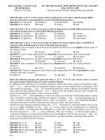 Đề thi thử THPT Quốc gia môn tiếng Anh 2017  Đề 9