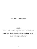 SKKN tăng cường tiếng việt nhằm phát triển vốn từ cho trẻ sở tại lớp mầm 1 trường mầm non hoàng oanh thông qua trò chơi 