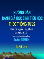 Hướng dẫn đánh giá học sinh tiểu học theo thông tư 22