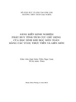 skkn phát huy tình tích cực chủ động của học sinh khi học môn toán bằng ví dụ thực tế và liên môn