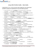 110 câu đồng nghĩa trái nghĩa HDedu