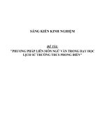 SKKN phương pháp liên môn ngữ văn trong dạy học lịch sử trường THCS phong điền 