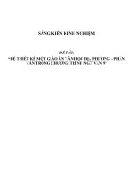 SKKN thiết kế một giáo án văn học địa phương trong chương trình ngữ văn 9 (THCS) 